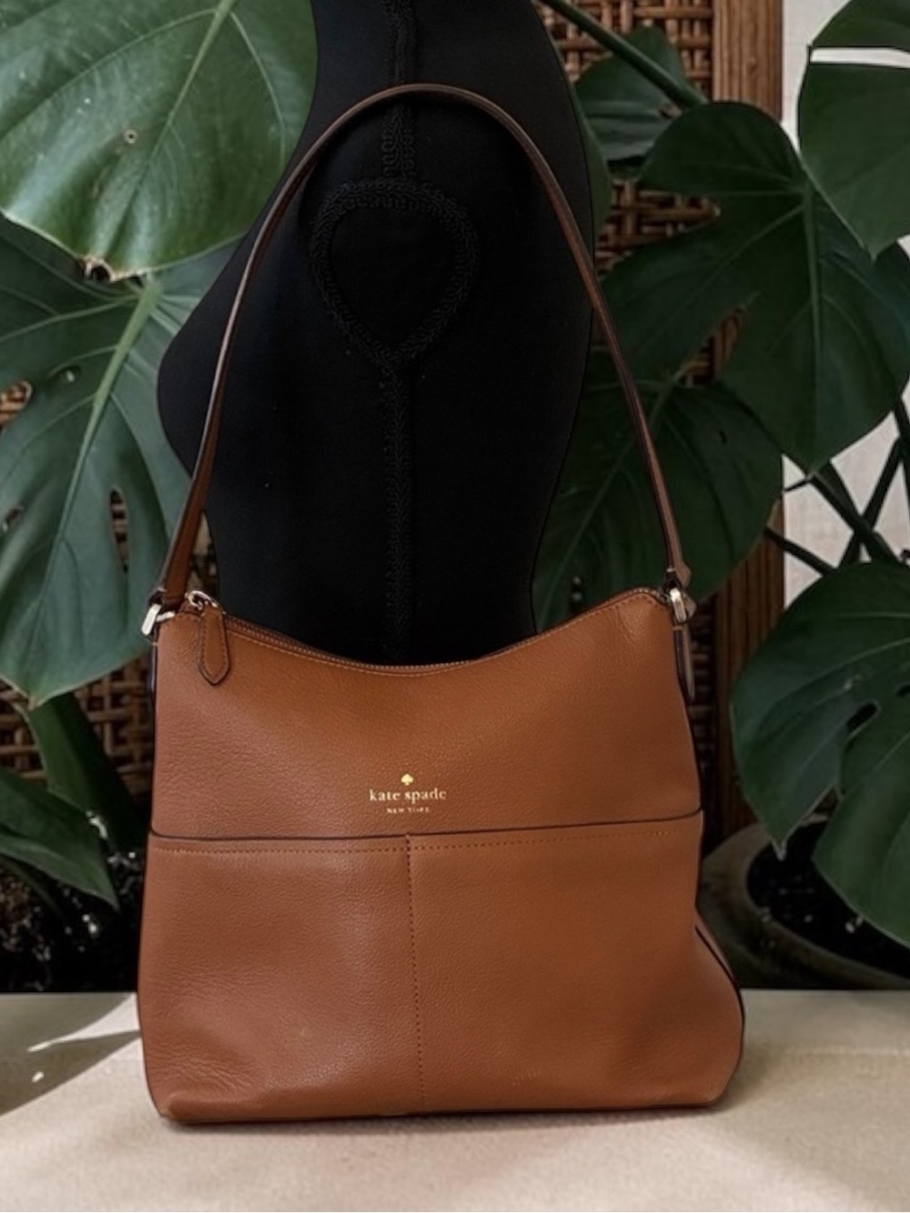 kate spade brown leather shoulder bag